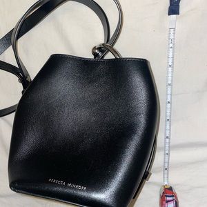 Rebecca minkoff mini black bucket bag